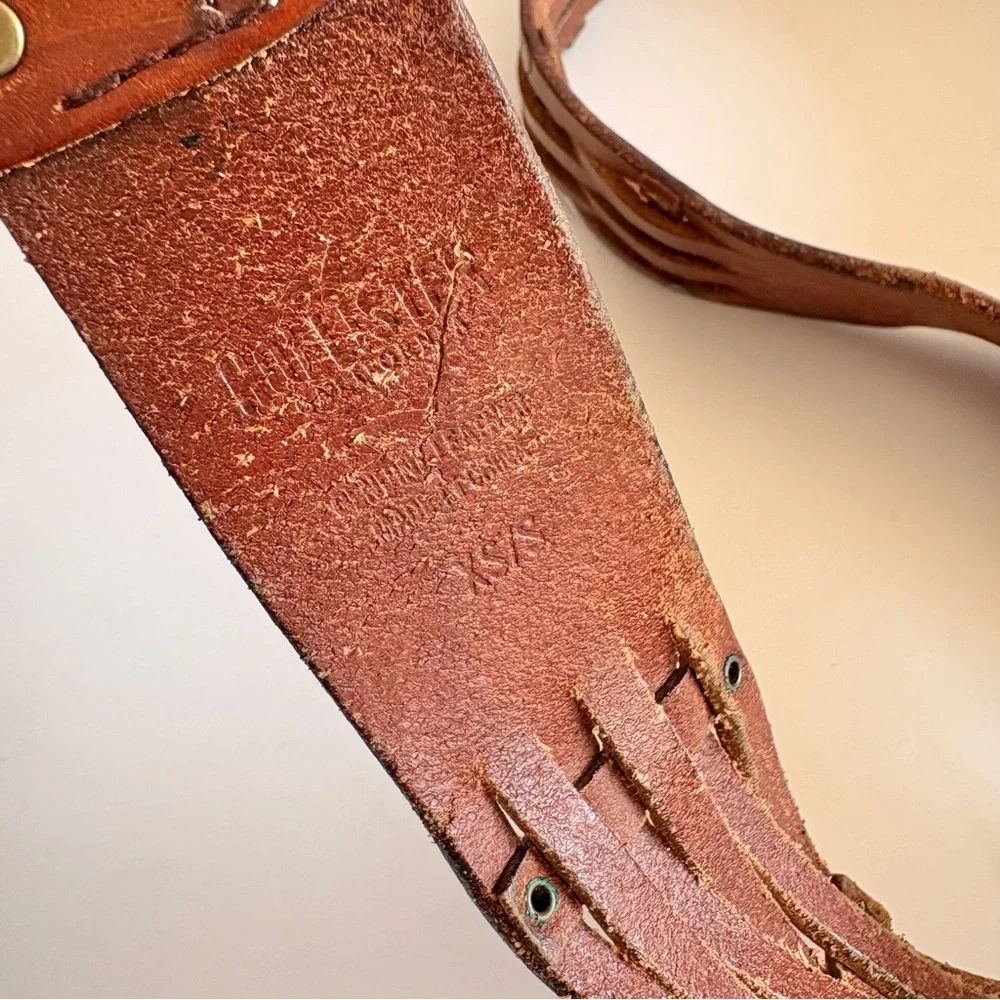 Hollister Brown Leather Fence Lap Belt
